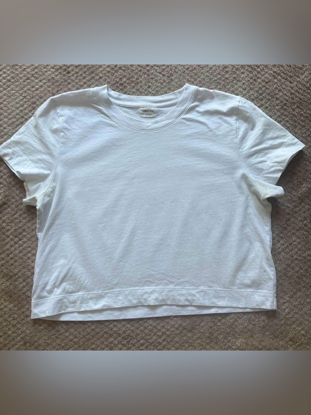 Aritzia Wilfred Free White Boxy Cropped Crewneck T-Shirt - Size L